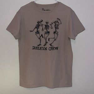 Tan t-shirt, skeleton, Men’s, Medium, Bowery supply co